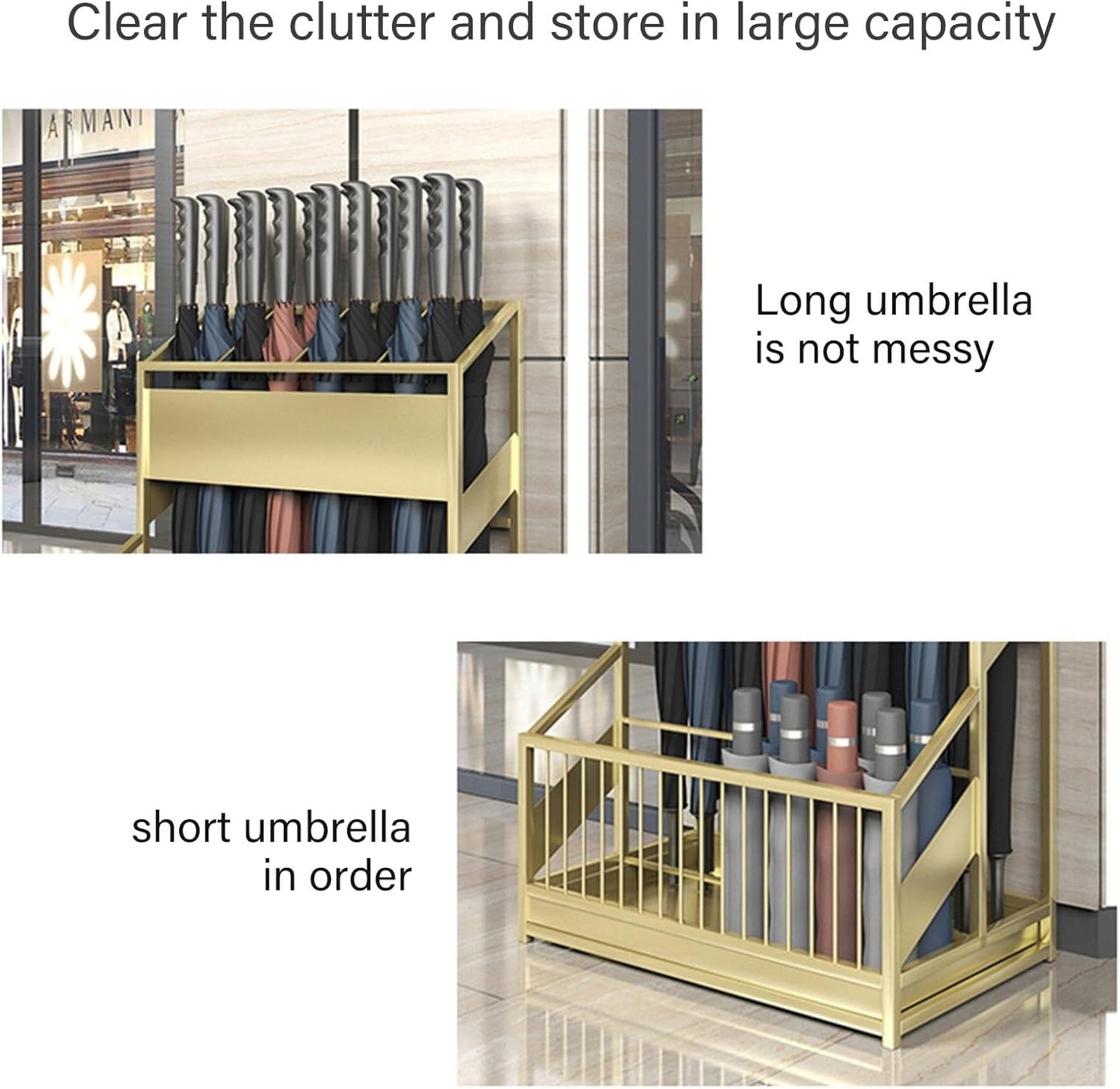 Large Capacity Commercial Metal Umbrella Holder，School Office Hotel Corridor Entrance Umbrella Organizer，Large-capacity Standing Umbrella Standumbrella Stand Indoor Entryway，Metal Umbrella Holder(Blac