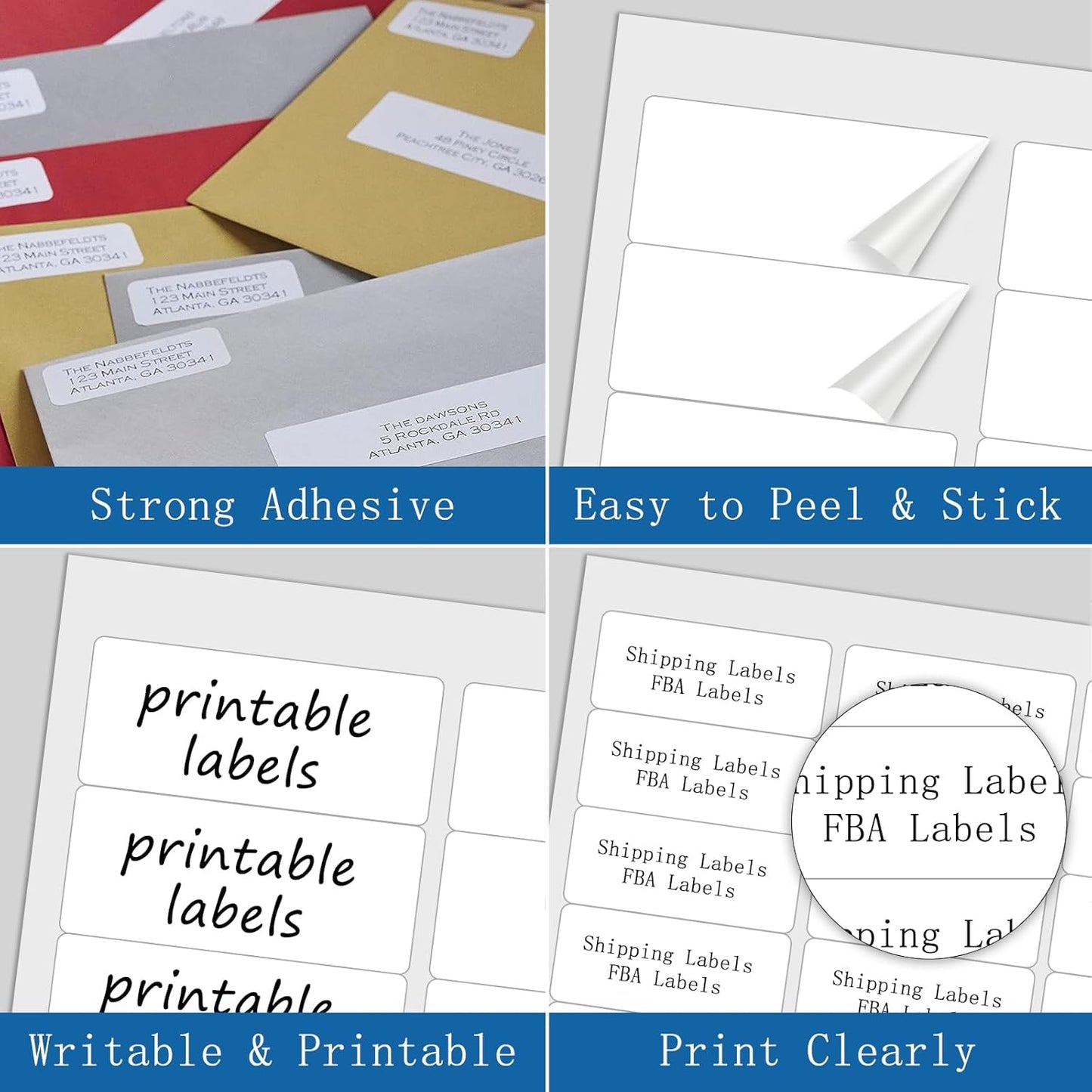 [200 Sheets 6000 Labels] BESTIKER Address Labels 1” x 2-5/8” Shipping Mailing Labels 30 per Page Printable FBA Barcode Label, Laser & Inkjet Printer Labels 30up White
