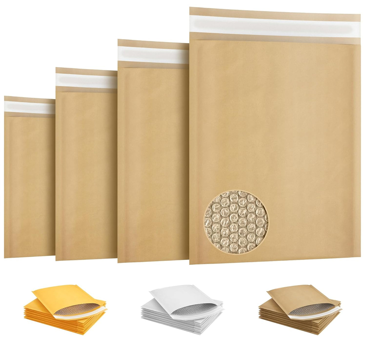 Natural Kraft Bubble Mailer Envelopes, 5 x 9 Inches. 700 Pack Mail Padded Envelopes Self Seal. Waterproof Kraft Bubble Mailers. Tear-Resistant Mailing Envelope Padded. Sturdy Paper Mailer