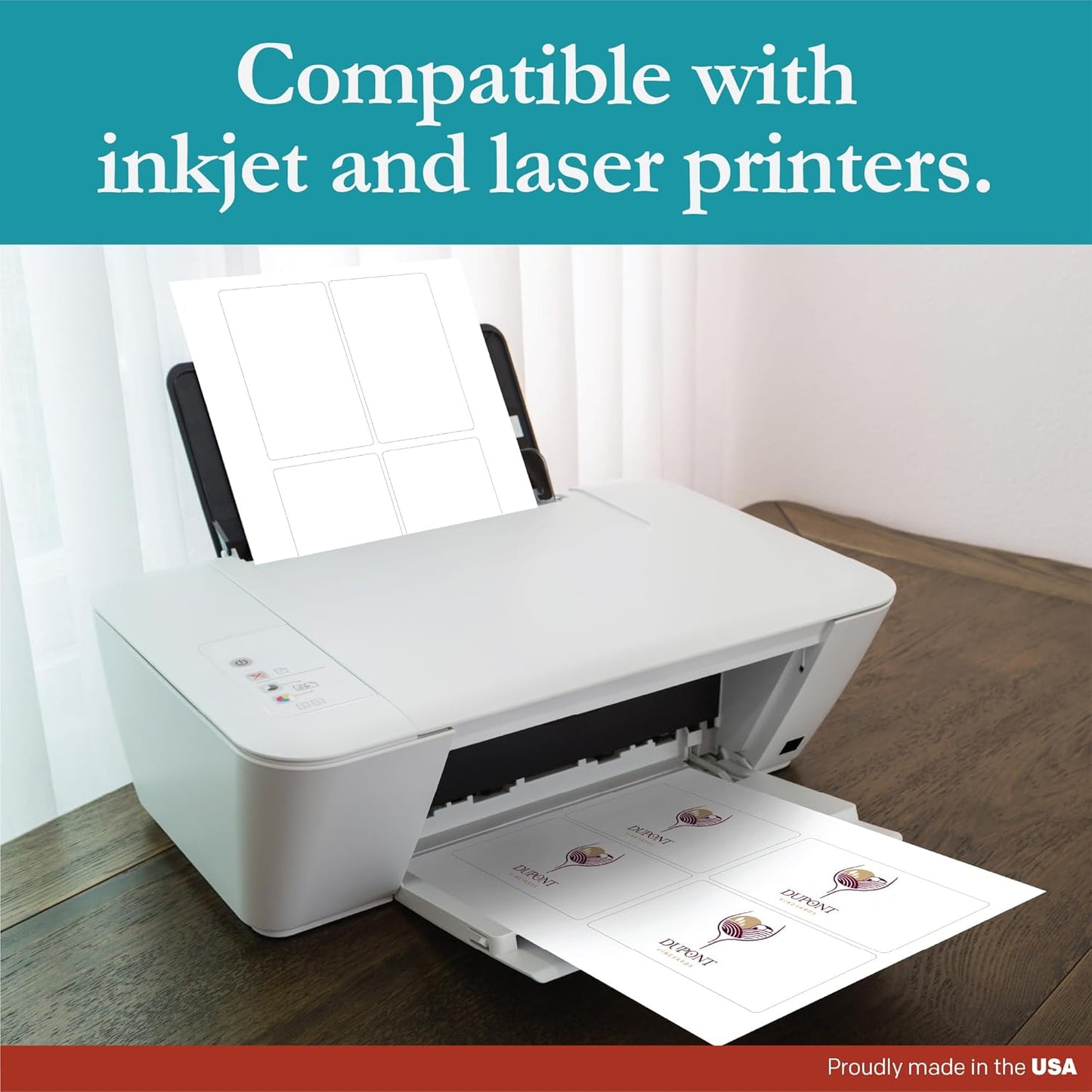 Premium Label Supply White Sticker Labels – 3" x 5" – Laser/Inkjet Compatible – (4 per Sheet), 100 Sheets – 400 Total Adhesive Labels