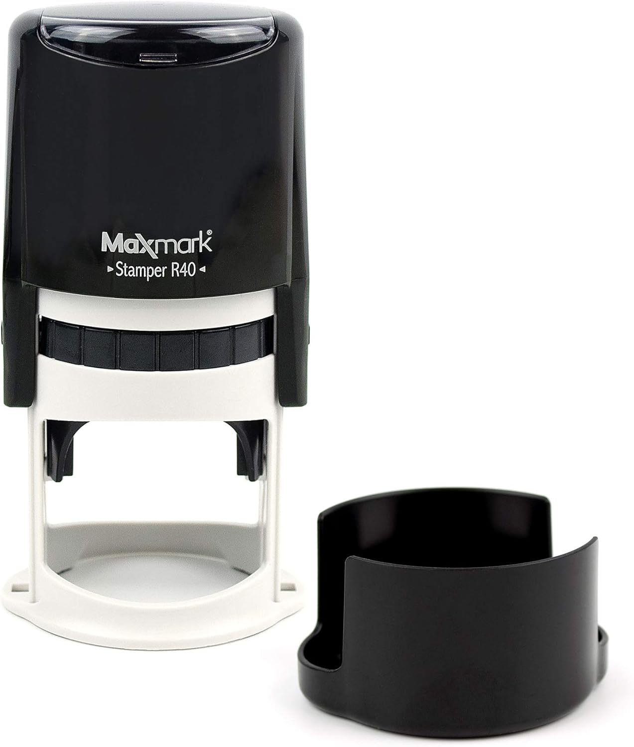 Round Notary Stamp for State of Indiana- Self Inking Stamp - Top Brand Unit with Bottom Locking Cover for Longer Lasting Stamp - 5 Year Warranty