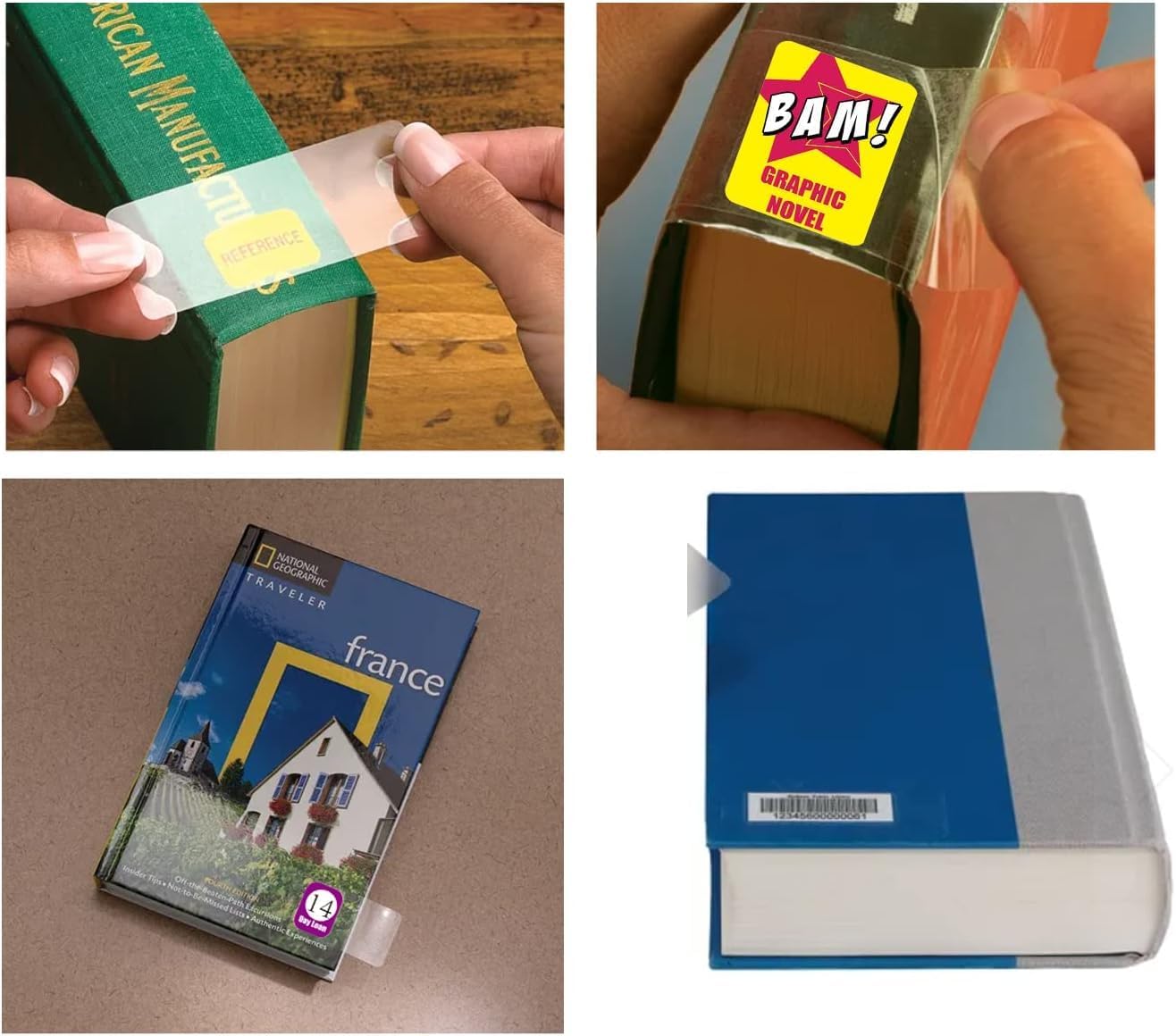 500 Pcs Clear Book Spine Label Protectors | Safeguard Barcodes with Book Spine Sticker Tape |1.18" H x 3.15" W