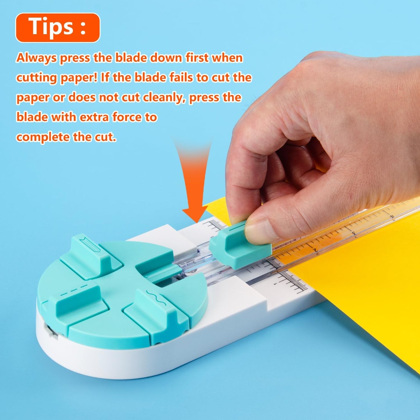 Paper Trimmer Craft Paper Cutter: 4 Style Multi-Function Scrapbooking Tool with Dial Blades of Straight,Wave,Dotted,Perforated,Creasing for Cutting Paper,Coupons,Photos,Postcards,Scrapbook,Card