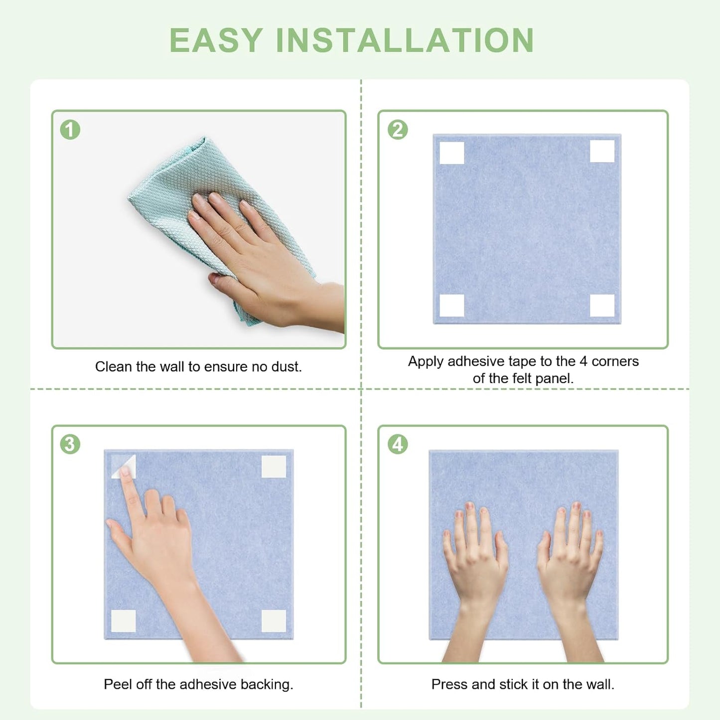 Large Cork Board for Wall 12 Pack, Bulletin Board 48" X 36", Felt Board Wall Tiles with 72 Damage-Free Removable Pads & Push Pins, Alternative Pin Board Cork Board for Office Home, Purple