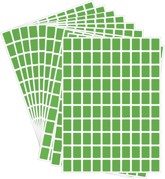 Starboling Color Coding Labels,3000 PCS 1/2" x 3/4" Green Rectangular Colored Labels Stickers,for Garage Sale,Price Tags,File Folder Tabs,and Classroom Organization