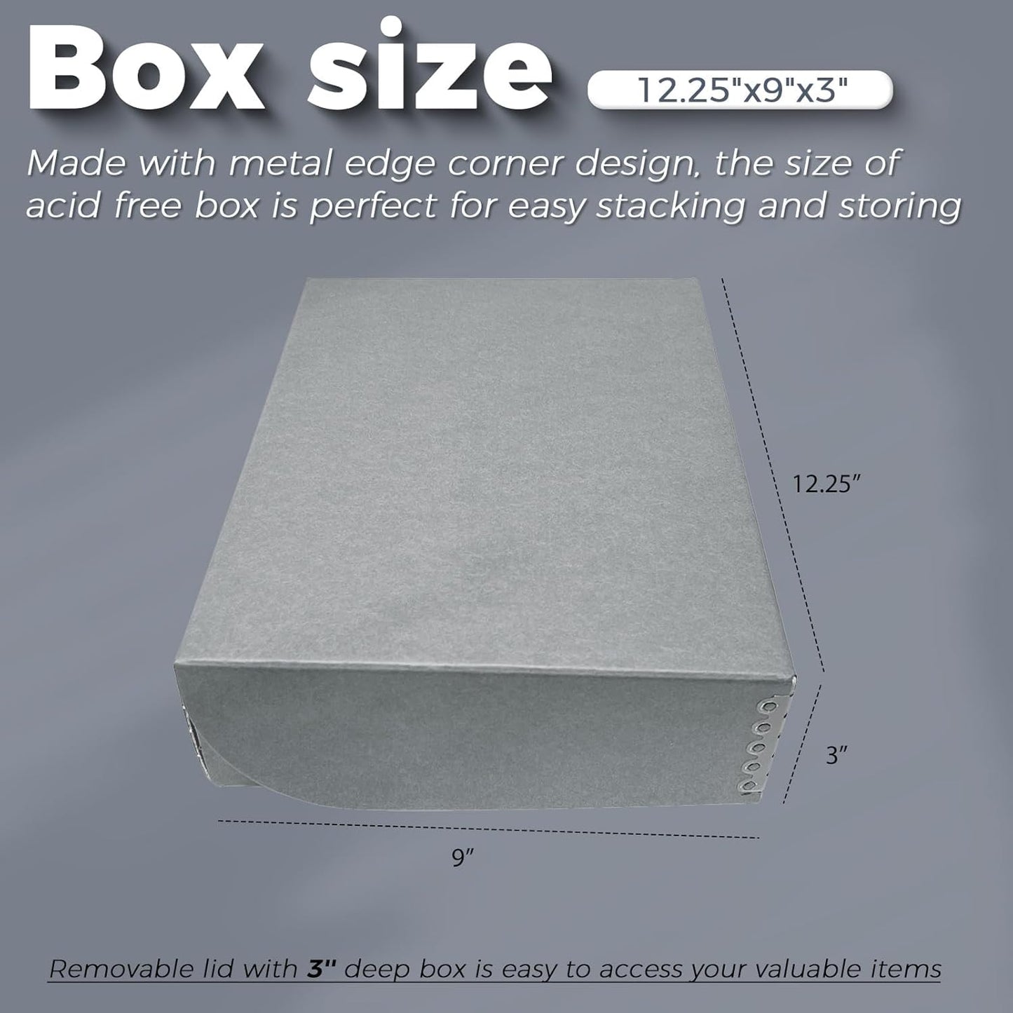 Lineco, 9x12 Clamshell Archival Folio Storage Box, 3" Deep, Acid-Free with Metal Edge Preservation Box. Preserves Picture Magazines Longevity, Organize Photos or Documents, Artwork, DIY, Pack of 2
