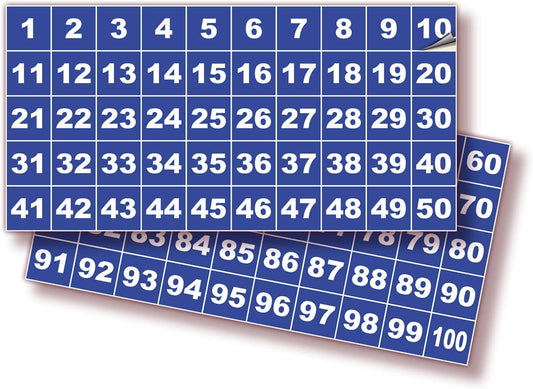 iSYFIX Blue Consecutive Number Stickers – 1 to 100, 1-inch, 1 Set – Vinyl Self Adhesive Premium Decal, Ideal for Inventory, Storage, Organizing, Boxes, Bins, Toolbox, Lockers & More, Indoor/Outdoor