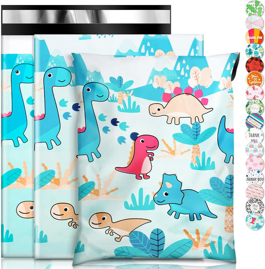 Oududianzi Poly Mailers 10x13, 100PCS Shipping Bags, Mailing Bags, Packaging Bags, Mailers Poly Bags, Polymailer Shipping Envelopes for Small business - Dinosaur