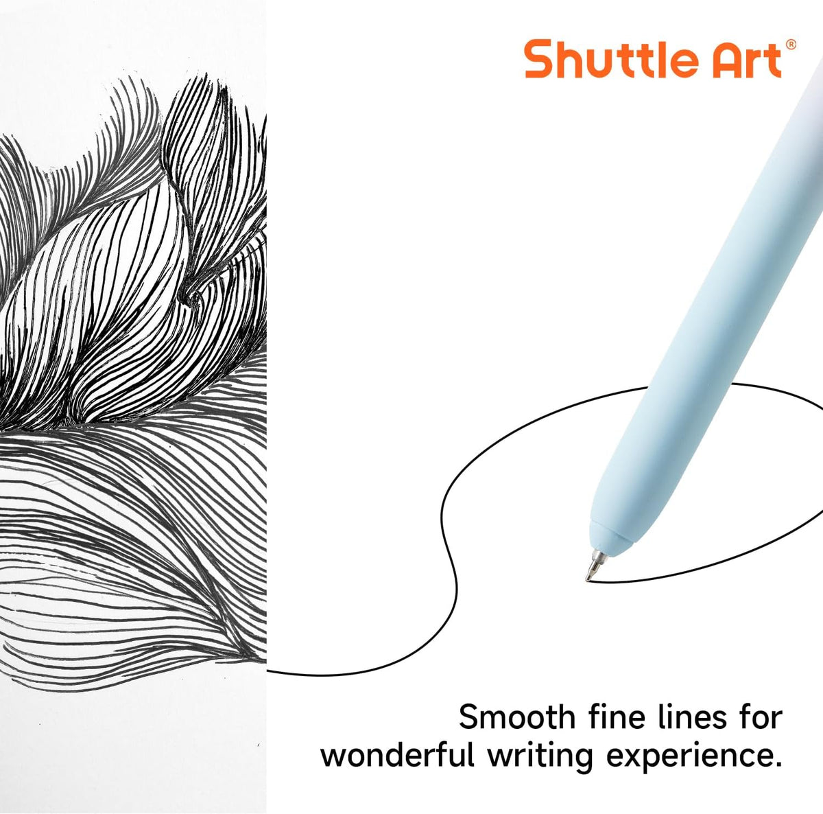 Shuttle Art Retractable Pastel Shifting Gel Ink Pens, 15 Pack Black Ink Pens, Cute Pens 0.5mm Fine Point Soft Aesthetic Barrel for Smooth Writing Journaling Taking Notes School Office Home