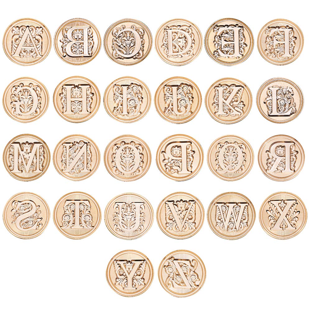Letter L Sealing Wax Stamp, Lucky Goddness Gold Alphabet Sealing Stamp with Brass Head Retro Handle