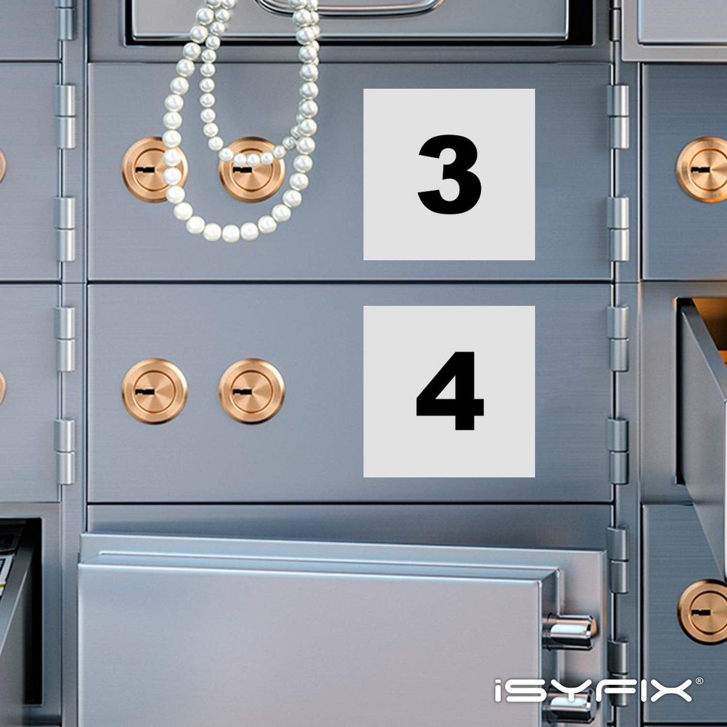 iSYFIX White Consecutive Number Stickers – 1 to 100, 3-inch, 1 Set – Vinyl Self Adhesive Premium Decal, Ideal for Inventory, Storage, Organizing, Boxes, Bins, Toolbox, Lockers & More, Indoor/Outdoor