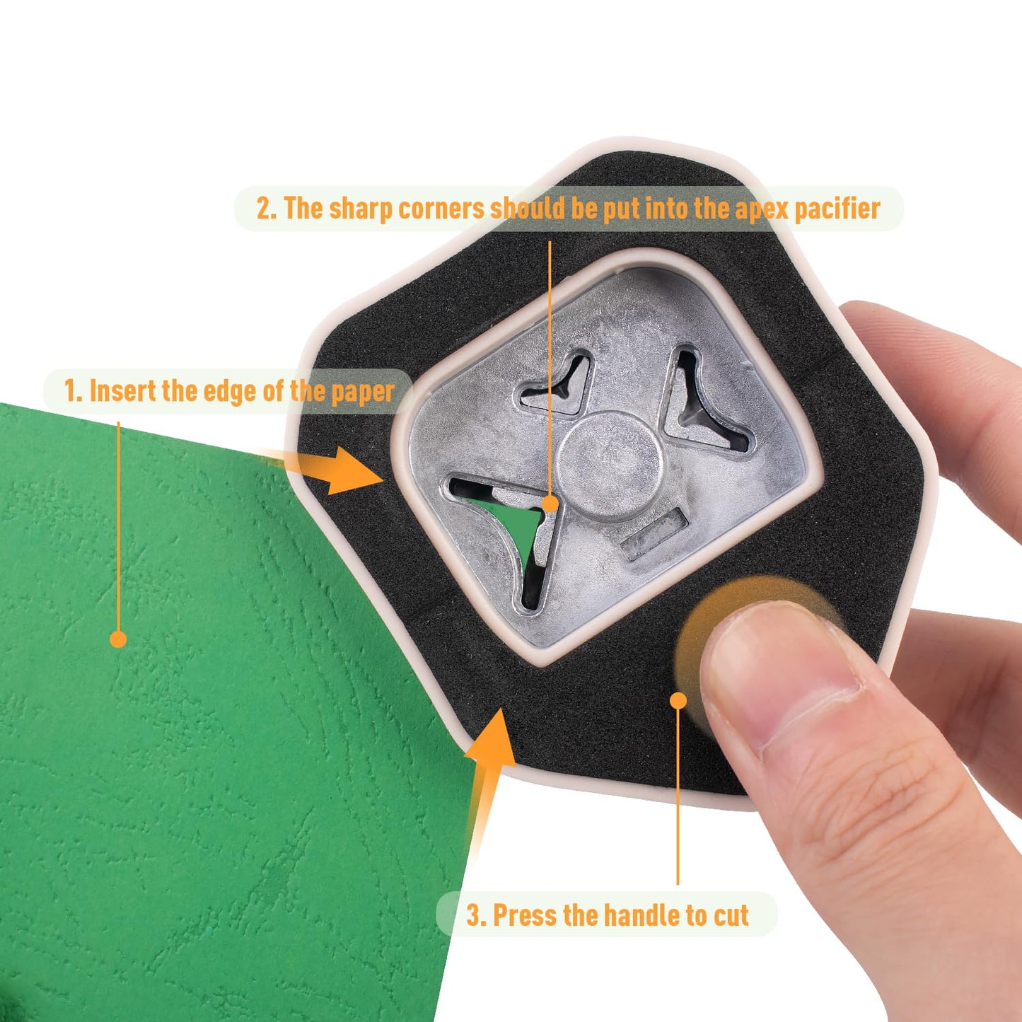 Paper Corner Rounder Punch, 3 in 1 Corner Cutter Rounder for Cardstock (R4mm+R7mm+R10mm), Edge Cutter Craft Card Making and Scrapbooking and Journaling Supplies for Classroom Home(White)