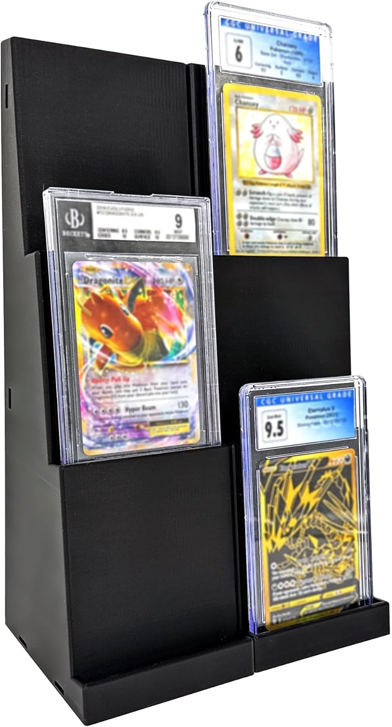 Graded Card Slab 3-Tier Stadium Displays (2 Pack), Compatible with PSA, Beckett, and CGC - Trading Card Holder - Card Stand - Sports Card Display