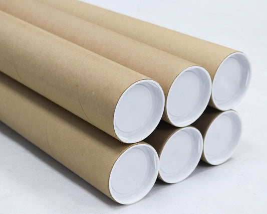 MagicWater Supply Mailing Tube - 3 in x 36 in - Kraft - 6 Pack - for Shipping and Storage of Posters, Arts, Crafts, and Documents