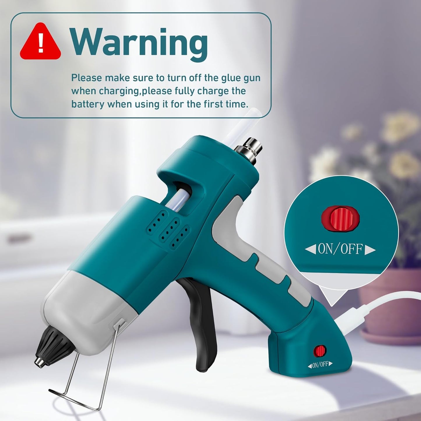 20W Cordless Hot Glue Gun with Type-C Charger,Fast Heating Mini Glue Gun and Sticks Set with 30 PCS Glue Sticks for DIY&Arts&Crafts,Home Repair