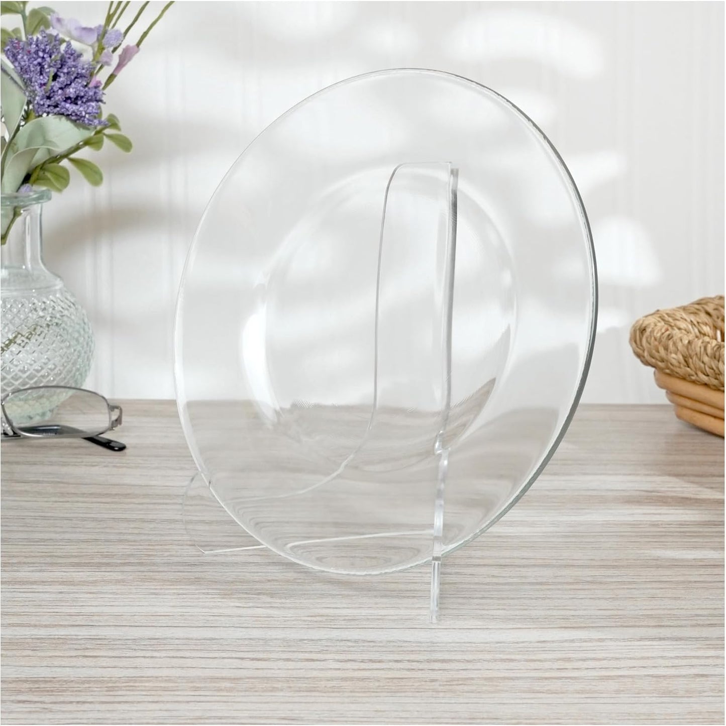 Plymor Clear Acrylic 60-Degree Angle Easel With Shallow Support Ledges, 6" H x 4.5" W x 3.5" D