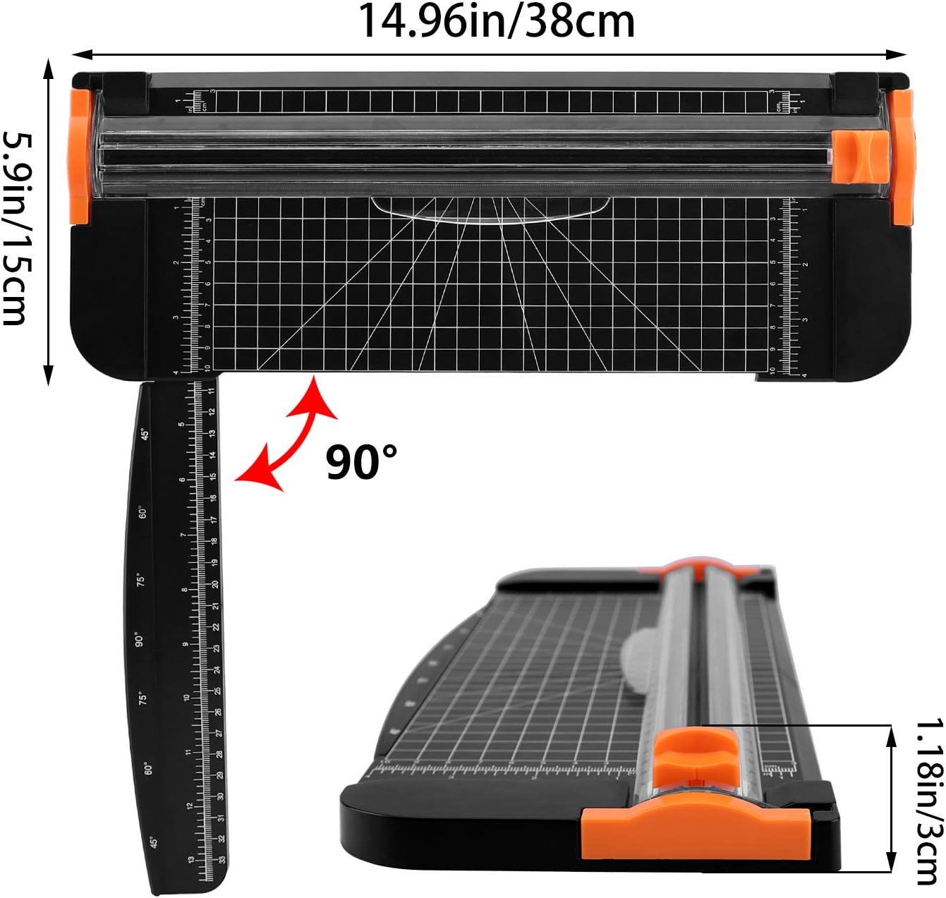 Famomatk 23PCS Weeding Tools for Vinyl, Craft Weeding Tools Set with 12Inch Paper Cutter and Trimmer for Scrapbooking,Silhouettes,Cameos,Lettering,Cutting,Craft Paper, Labels and Cardstock(Black)