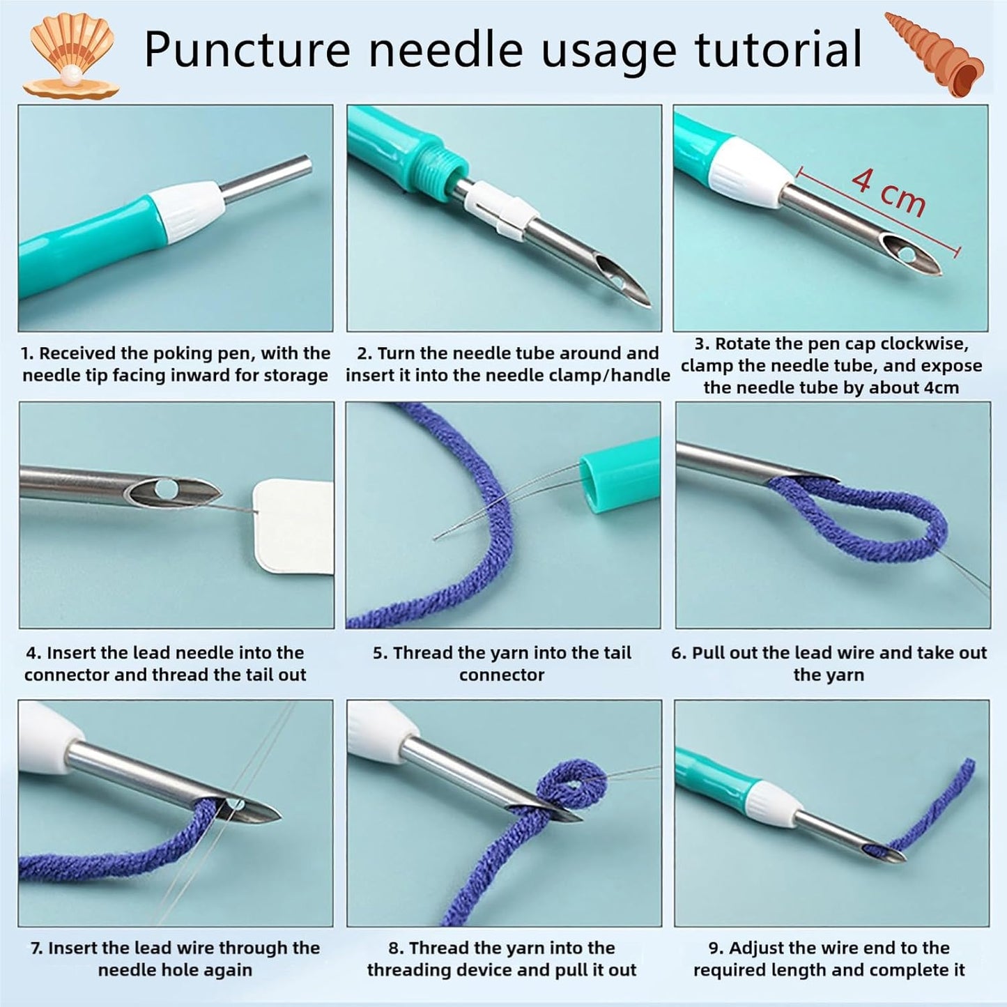 ILYUFO Punch Needle Kits Adults Beginner DIY Dreamy Beach Style 8 in Hoop Embroidery Set Starter Punch Needle Tool for Art Crafts, Ideal for All Ages, Perfect Festival Decoration & Gift (Flamingo)
