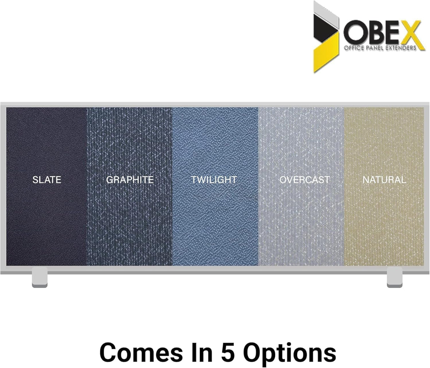 OBEX Acoustical Cubicle Privacy Screen Extender Desk Panel & Office Divider, Add Separation & Block Noise, 12" x 66", Twilight