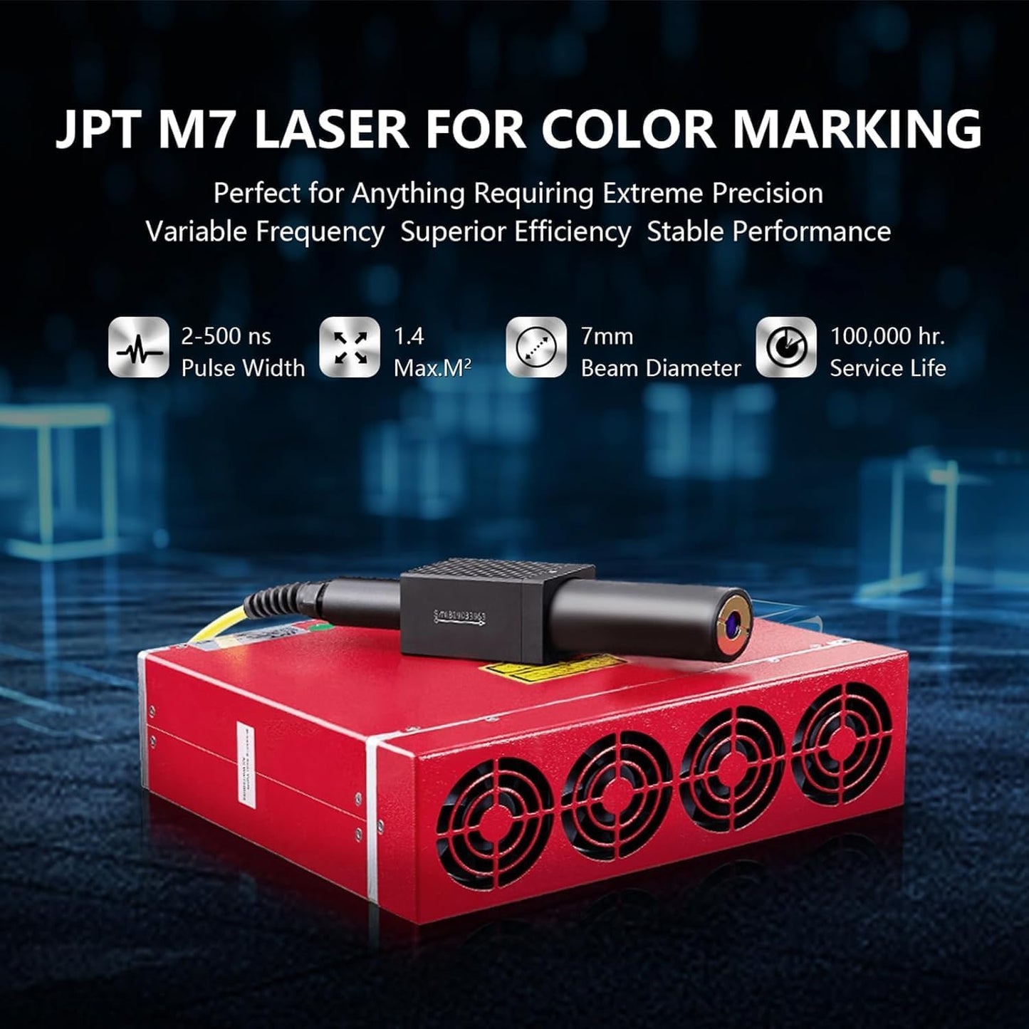 B4 30W JPT Mopa Fiber Laser Engraving Machine with Rotary Axis,Support Lightburn Laser Engraver with 2Lens,2in1 Desktop Handheld Color Marking Machine for Stainless Steel,Ring,Tumbler