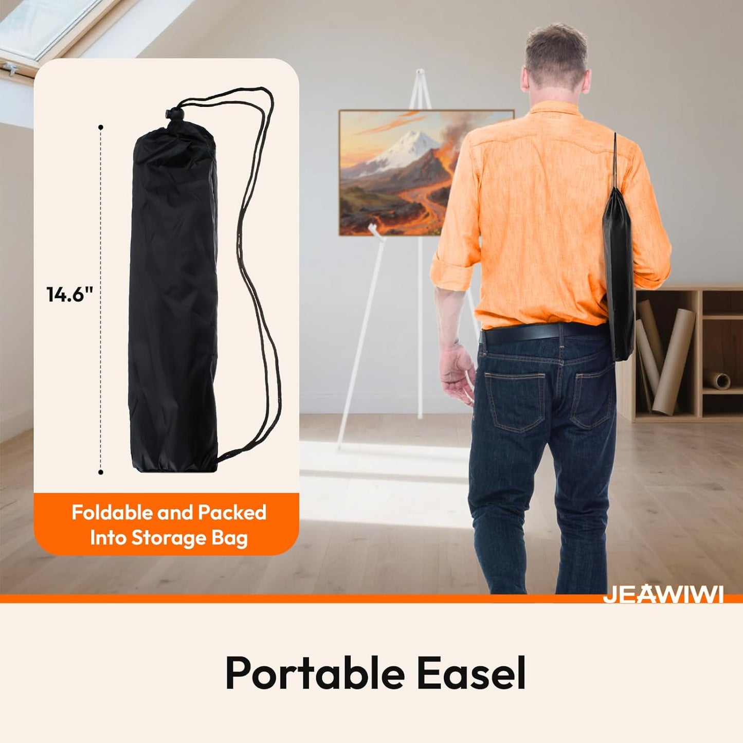 6PCS White Easel Stand for Wedding Sign Stand, 66 Inch Adjustable Metal Easels for Display, Portable Folding Easel for Wedding, Display Show, Arts, Poster with Portable Bags