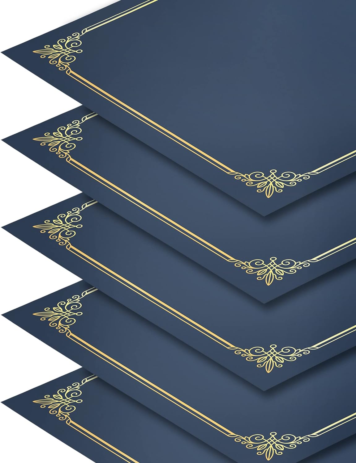 GNL Certificate Holders - 25 Packs Blue Diploma Holders, Certificate Covers with Gold Foil Border, for Letter Size 8.5 x 11 Certificate Paper, Award, Graduation, Documents
