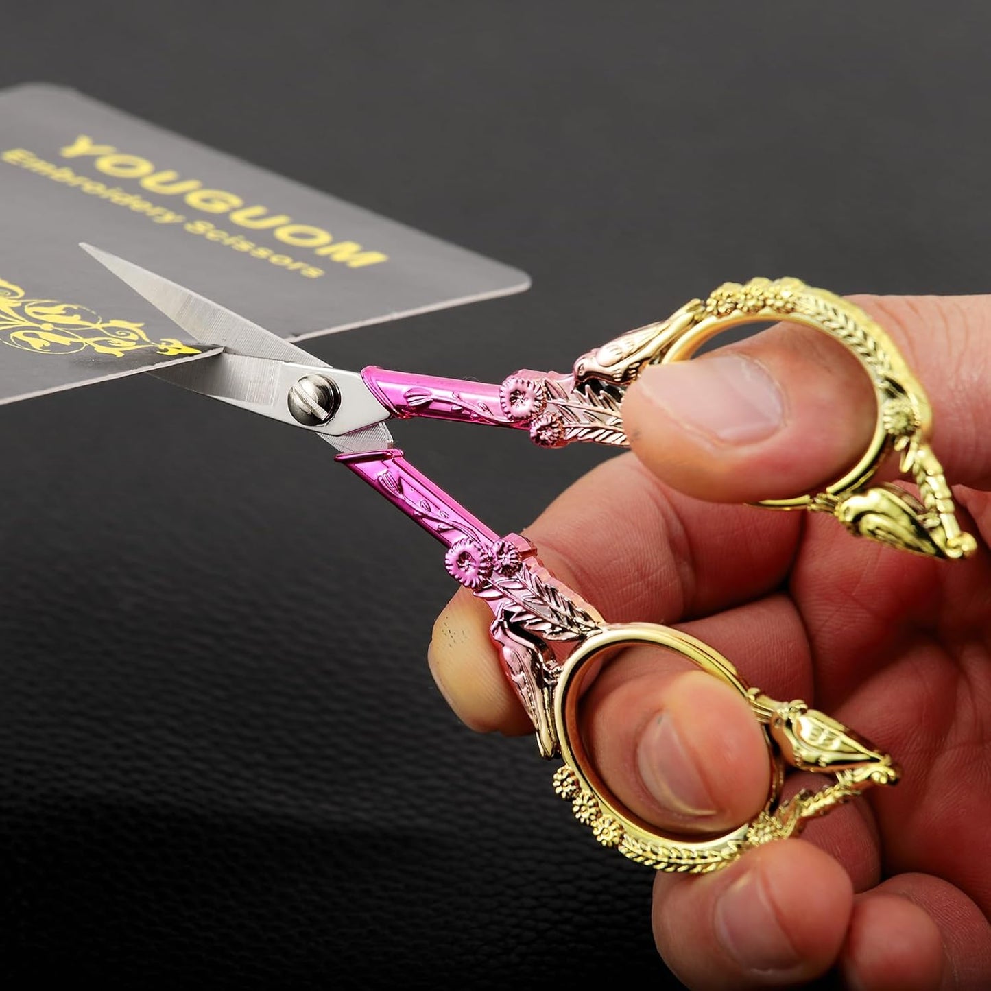 Sewing Embroidery Scissors – Small Precision Detail Scissor for Craft, Artwork, Needlework Yarn, Handicraft DIY Tool, Thread Snips, 4.6in Pink Cute Bird Shears