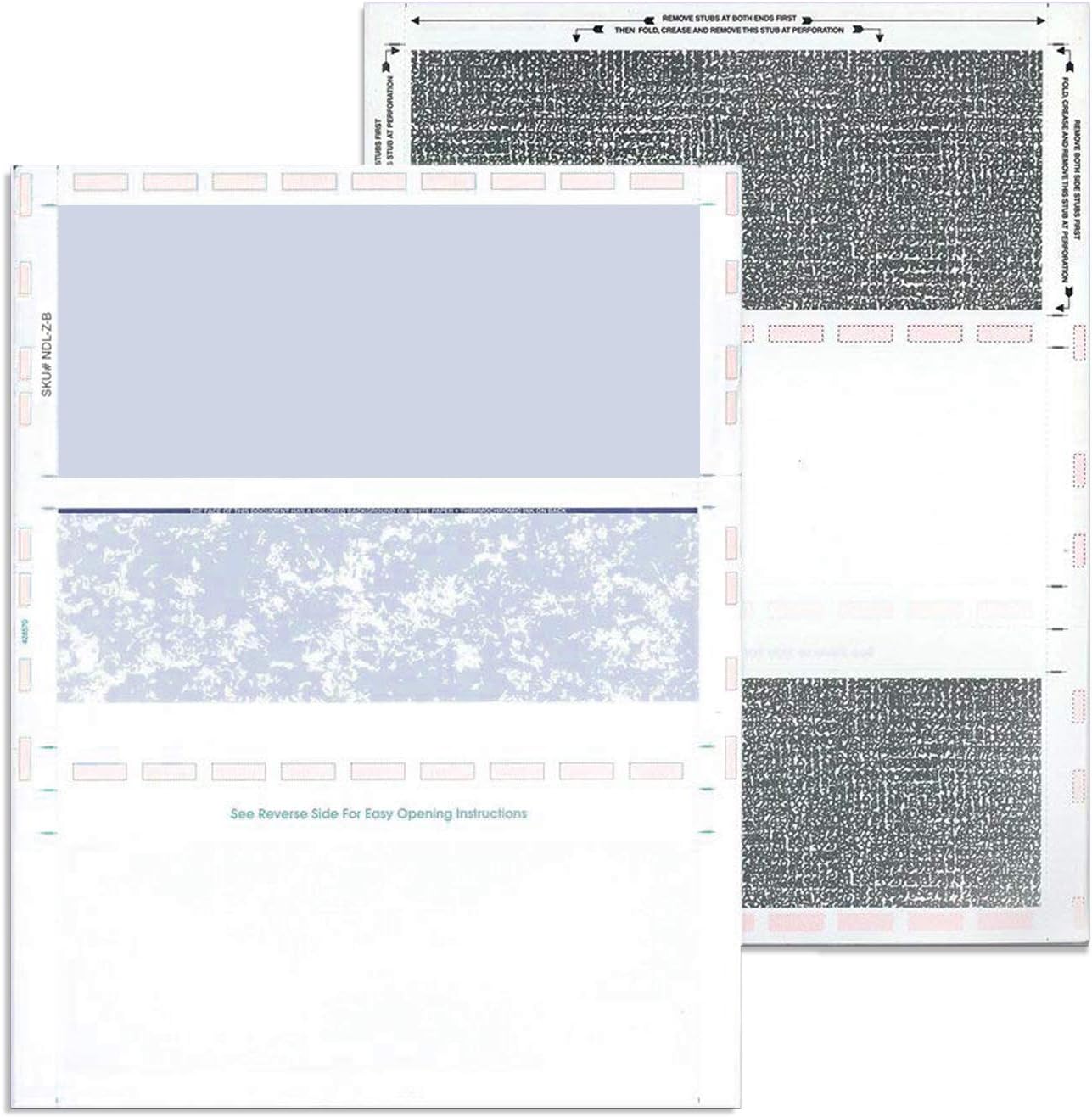 NextDayLabels - 8-1/2" x 11" Z Fold Pressure Seal Self Mailer Checks (Blue-250)
