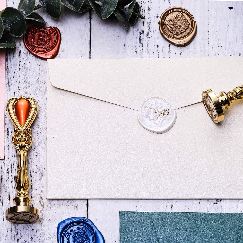 Letter V Alphabet Sealing Wax Stamp, Wax Seal Stamp for Sealing Wax, Brass Alphabet Wax Stamp