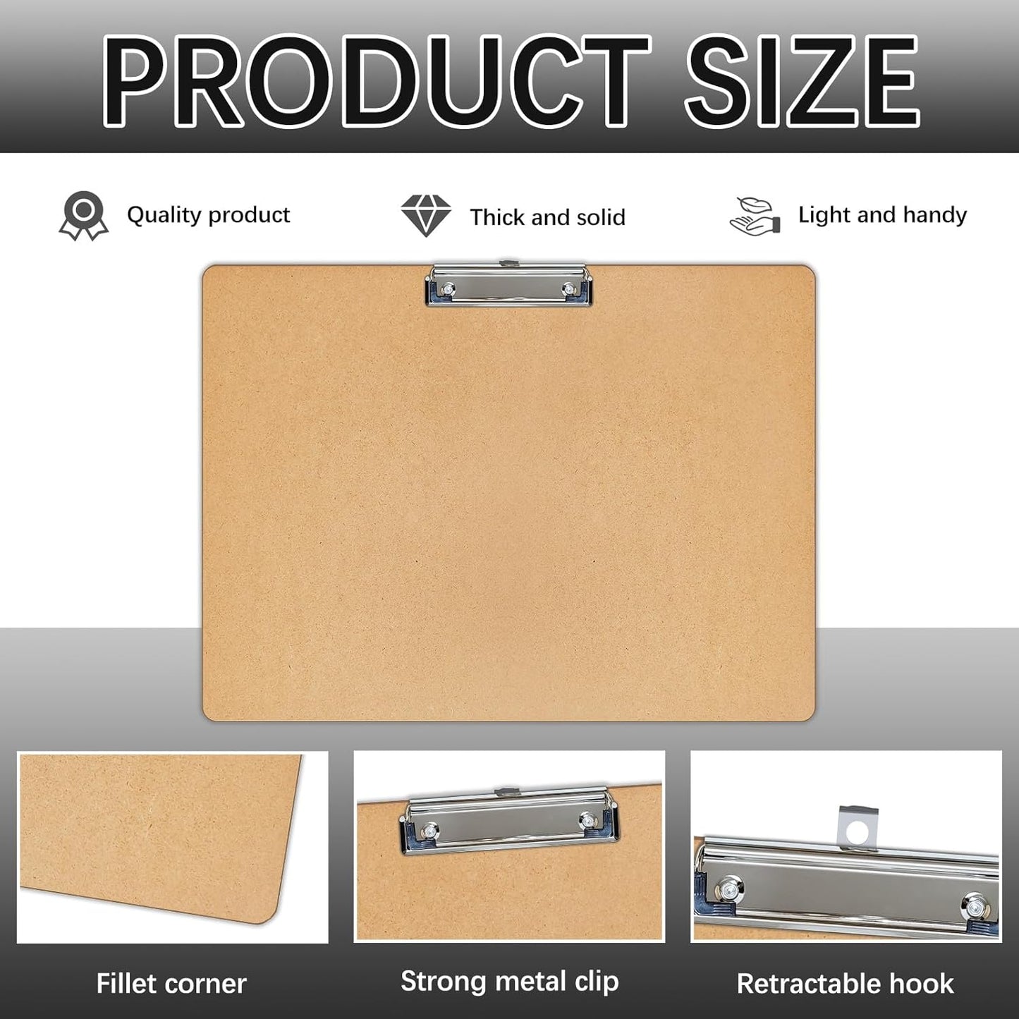 2 PCS Extra Large 11x17 clipboard, Wood Cleats with Low Profile Clips for Drawing, Sketching, and Art Boards, Horizontal Wood Lapping, Landscape Layout (3mm Thickness (2Pack11x17 Clipboard)