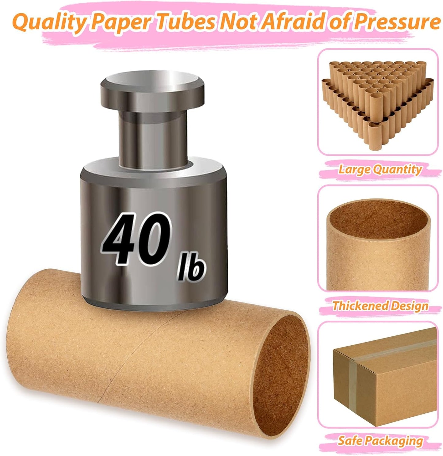 Modacraft 48-Pack Brown Cardboard Tubes (1.57"x3.7") | Empty Toilet Paper Rolls for DIY Crafts, Kids Art Projects, STEM Classroom Supplies | Green Friendly & Safe