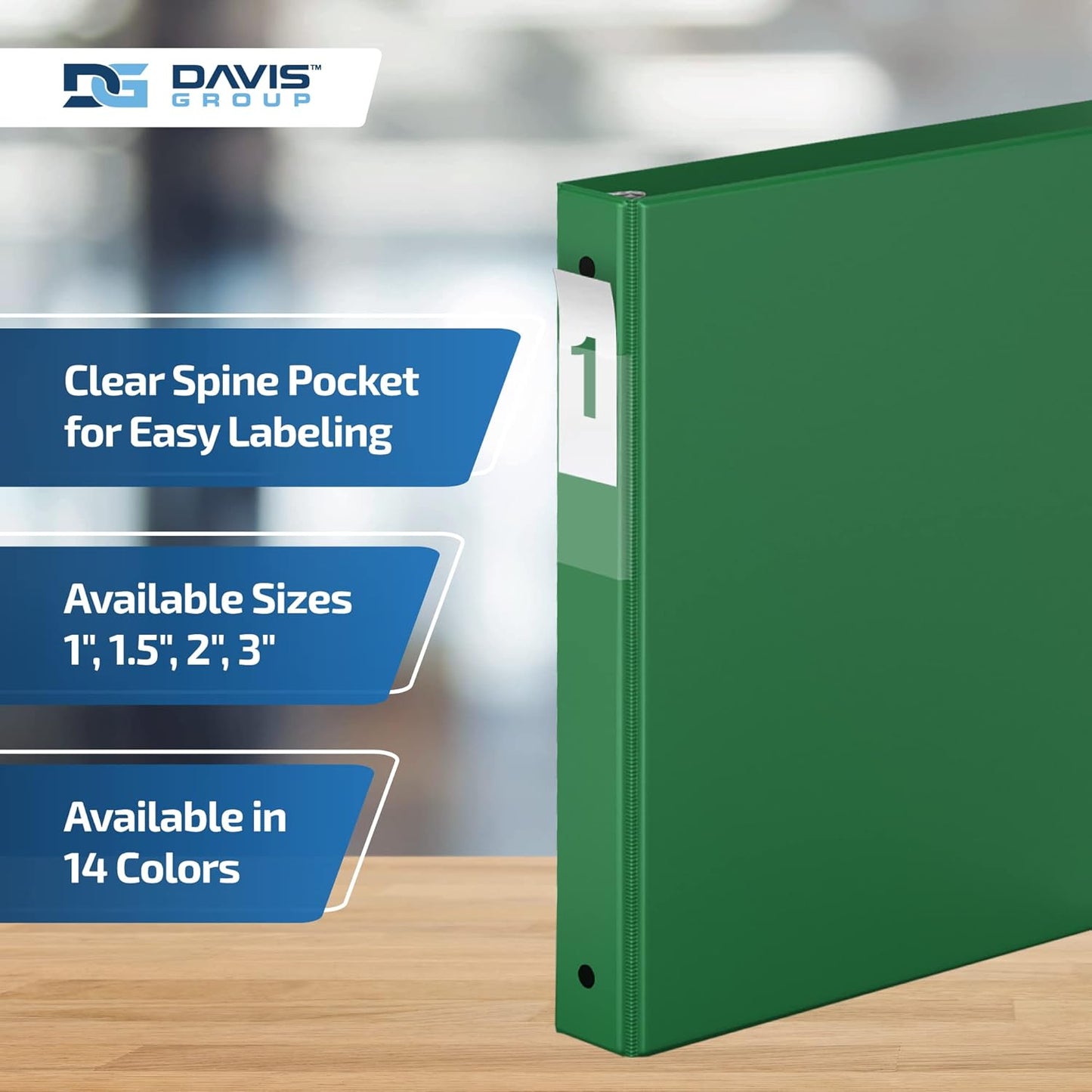 Premium Economy 6-Pack 3-Ring Binders for School or Office, Round-Ring Binders, 1 Inch, Green