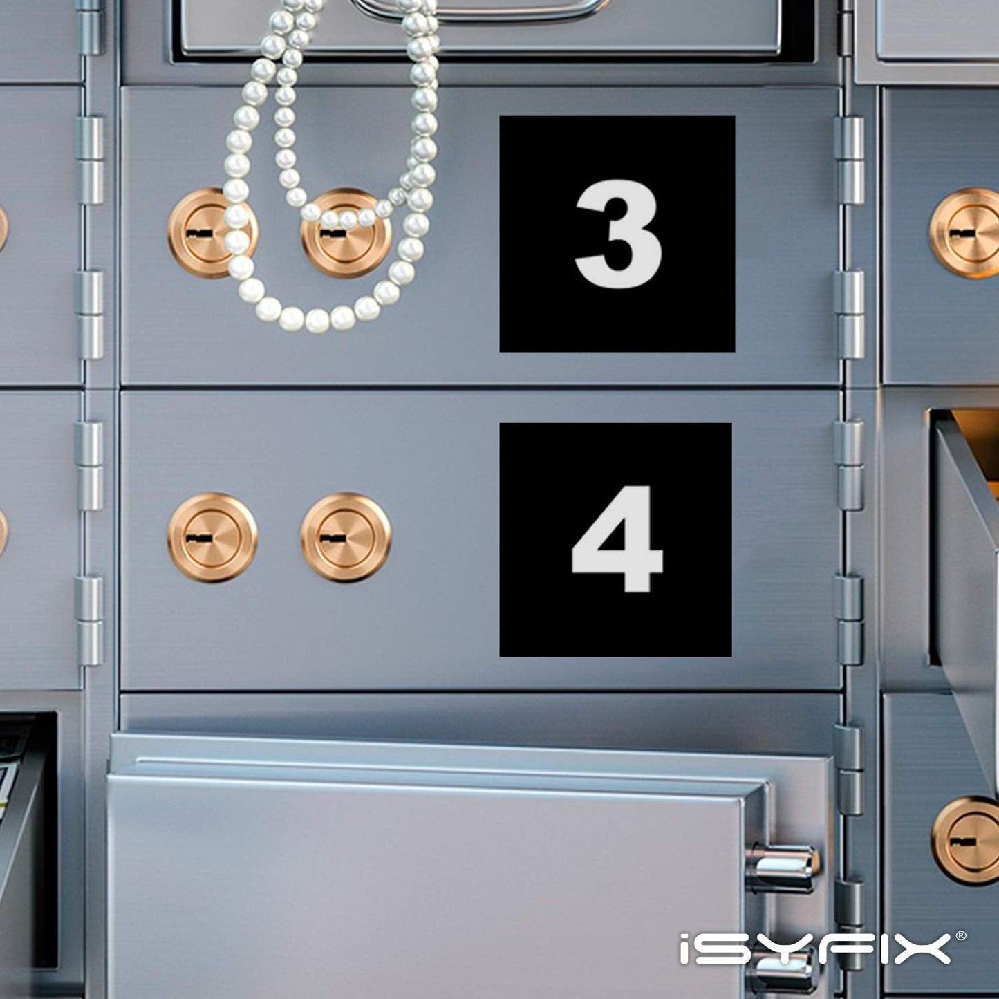 iSYFIX Black Consecutive Number Stickers – 1 to 100, 3-inch, 1 Set – Vinyl Self Adhesive Premium Decal, Ideal for Inventory, Storage, Organizing, Boxes, Bins, Toolbox, Lockers & More, Indoor/Outdoor