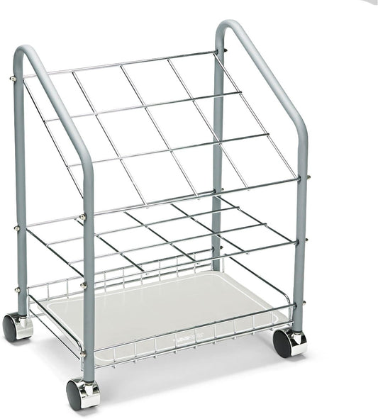 Safco 12 Compartment Tubular Steel Wire Mobile Roll File |100lbs Total Load Capacity | Easy Visibility & Access | Storage Home, Office & Classroom