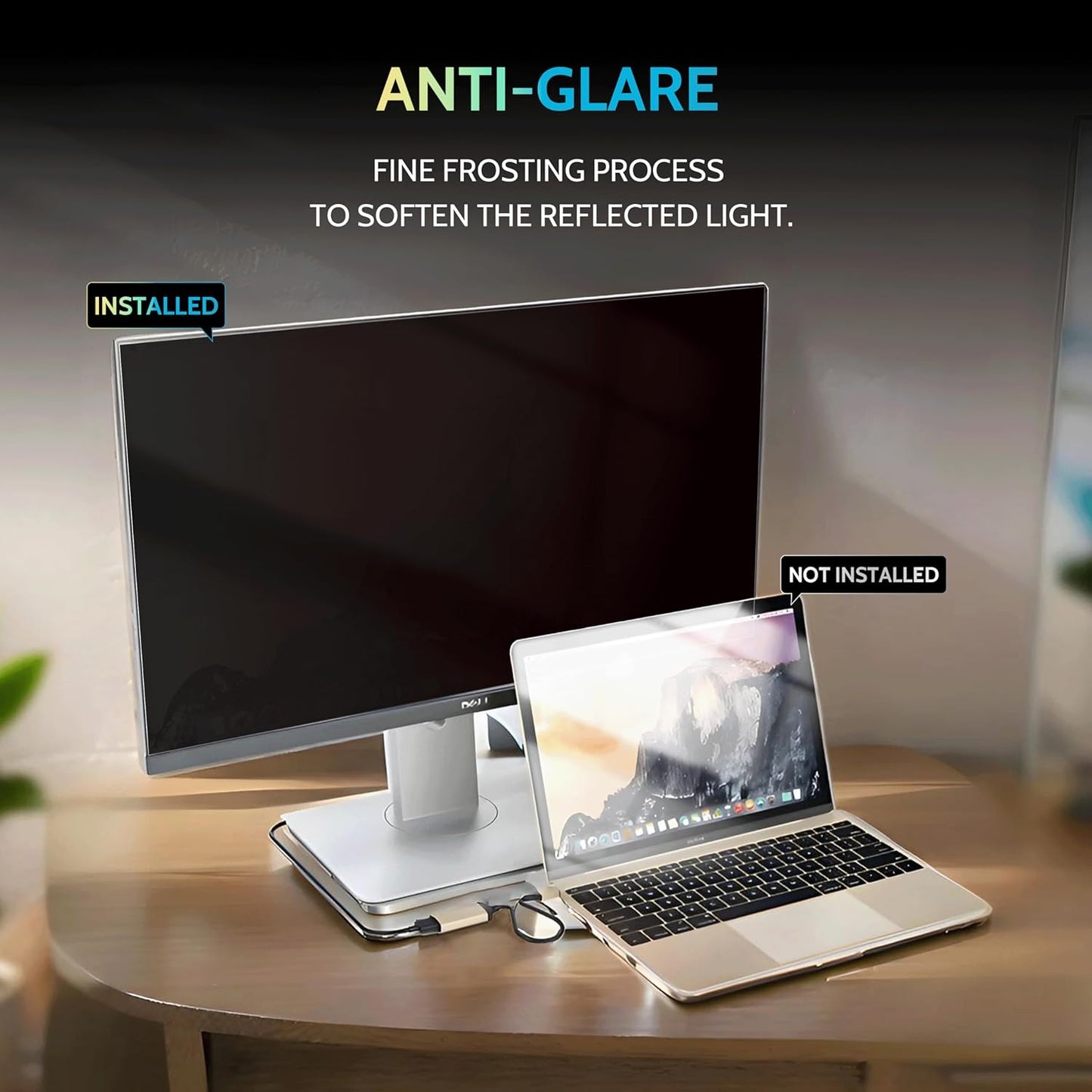 [2 Pack] 31.5 Inch Privacy Screen for Computer Monitor 16:9 Aspect Ratio, Eye Protection Anti Blue Light Glare Shield, 31.5inch Removable Black Blackout Anti Spy Desktop Security Private Filter