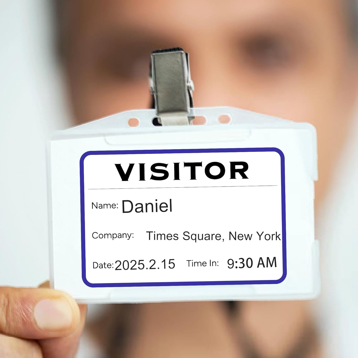 Visitor Pass Stickers – 300 Writable Name Tag Labels, 2 x 3 Inch, Self-Adhesive Identification Badges for Office, School, Events (300Pcs-White)
