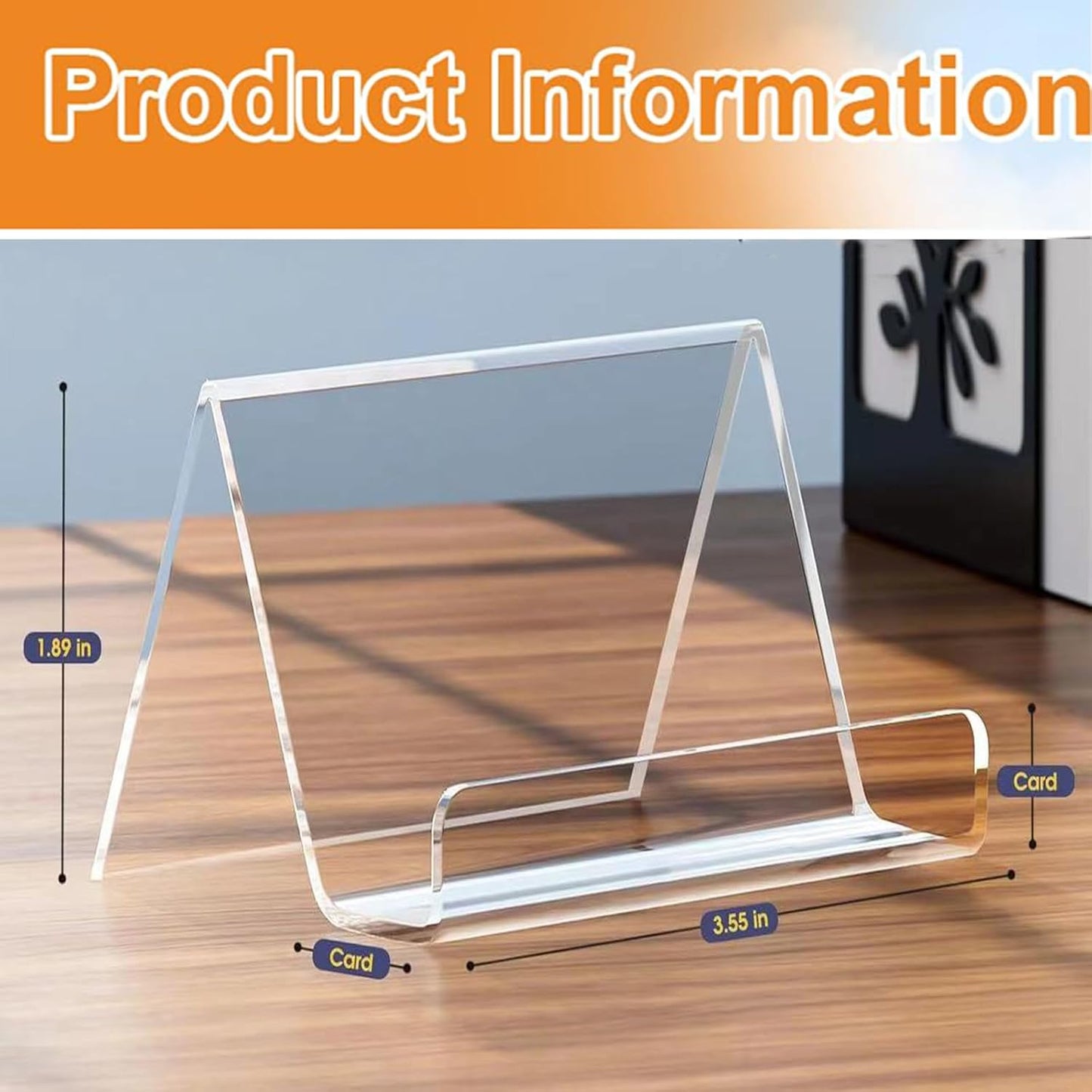 10 Pack Acrylic Business Card Holder for Desk, Business Card Stand Desktop Business Card Holders for Exhibition，Office Acrylic Business Card Stand Display