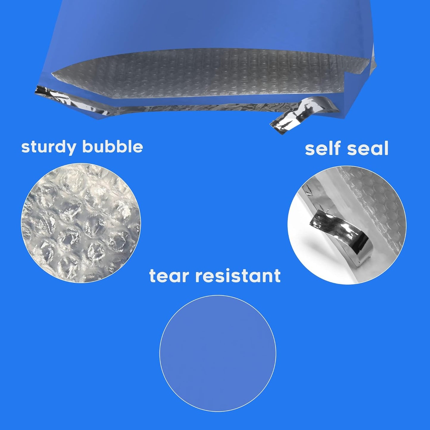 The Boxery Colored Poly Bubble Mailers (#2 8.5x12'', Blue)