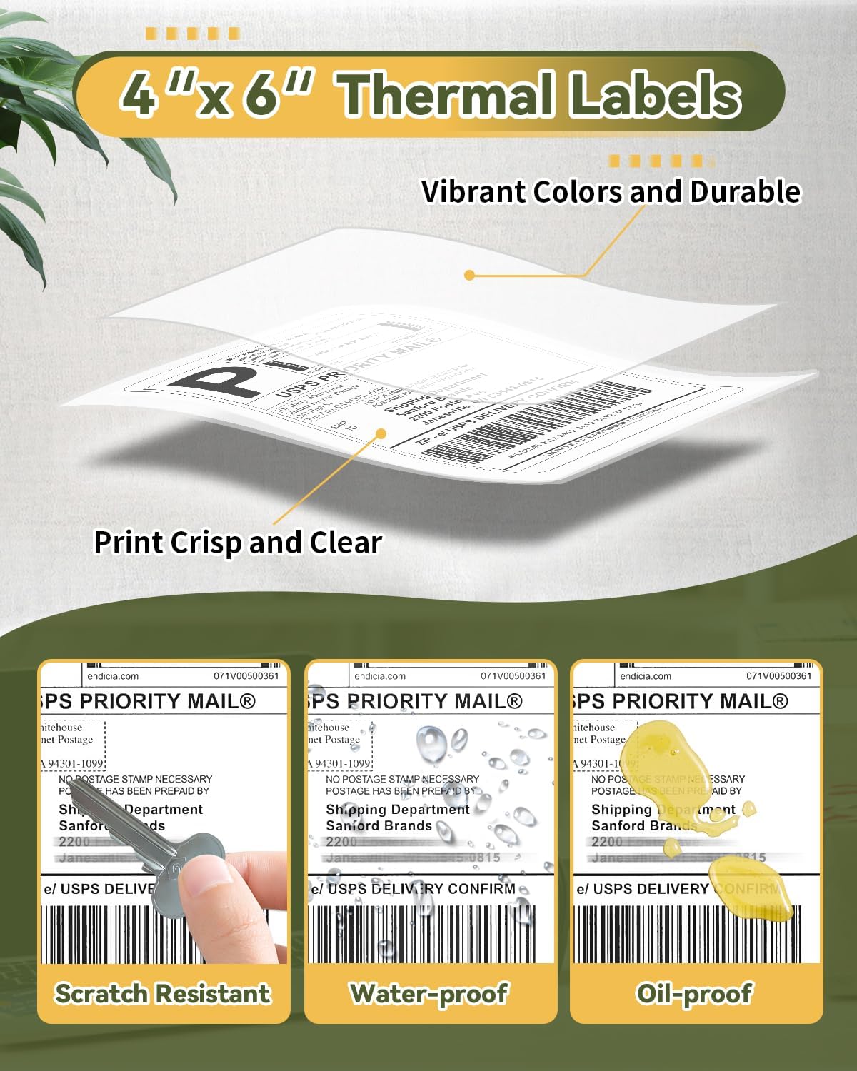 Genuine 4" x 6" Direct Thermal Shipping Label, Fanfold Labels Compatible with Anycash and Most Thermal Label Printer, Perforated (Pack of 1000 4x6 Fan-Fold Labels), Commercial Grade