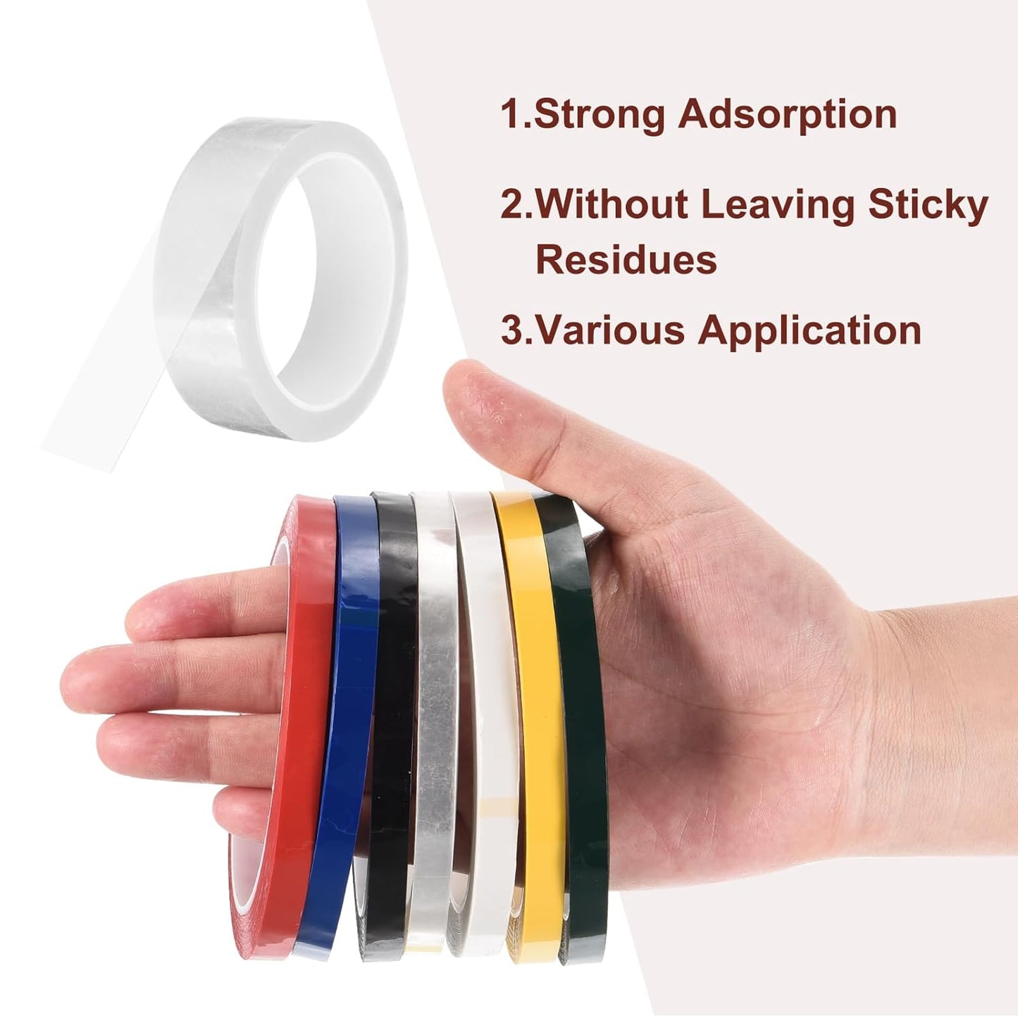 MECCANIXITY 6 Rolls Whiteboard Tape Graphic Chart Tape 30mm 54.7 Yard Art Tape Thin Self-Adhesive Pinstripe Tape Masking Tape for Gift Wrapping Craft Supplies, Clear
