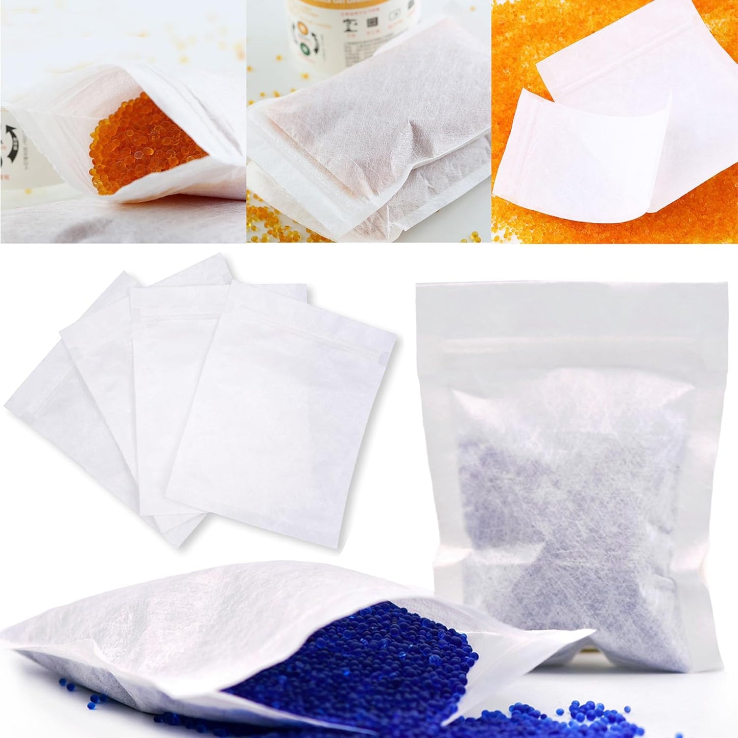 30 Packs Breathable Paper Bags, 6.3 by 8.2 Inch Zip Lock Storage Bags,for Storage, Silica Gel Beads, Desiccant, Jewelry, Samples