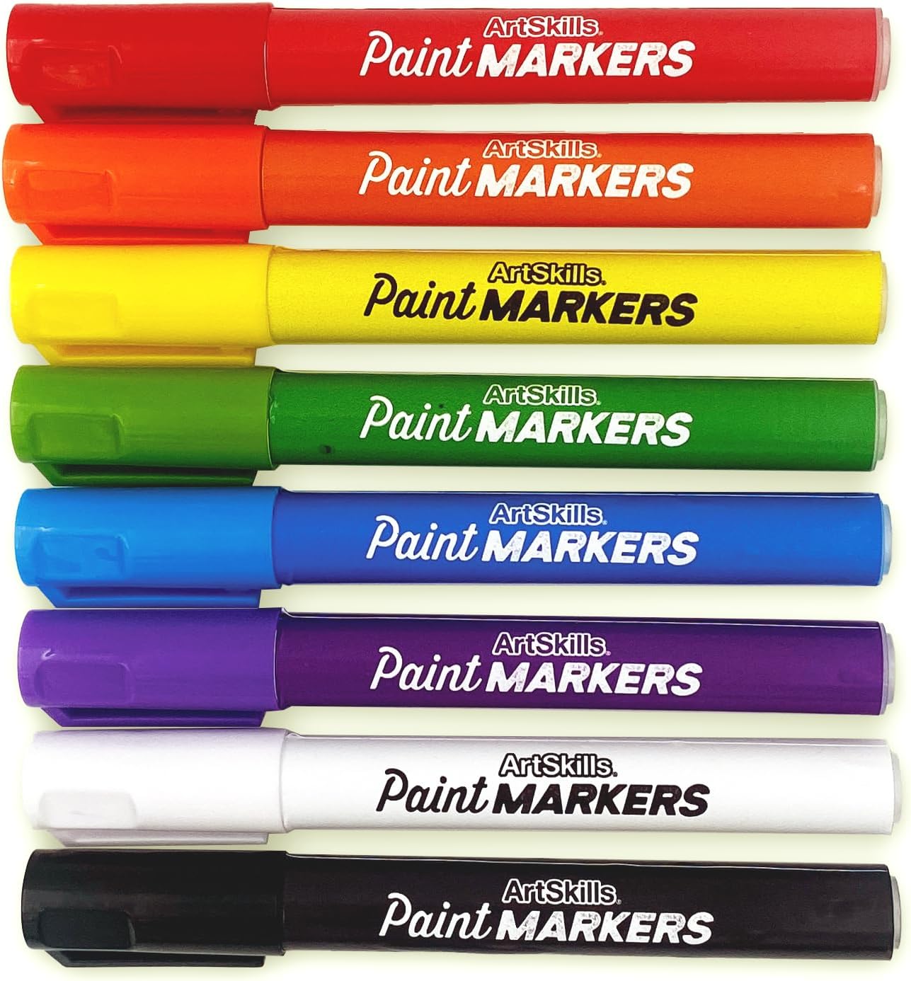 ArtSkills Acrylic Paint Pens, Washable Paint Markers for Kids & Adults, Rock Painting, Wood Crafts, Canvas, Ornaments, 8 Count