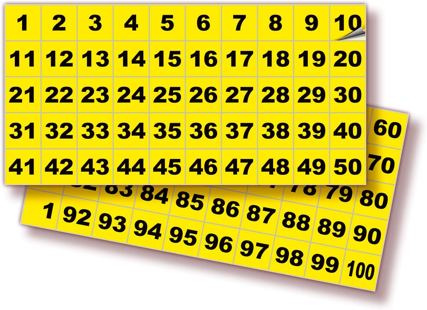 iSYFIX Yellow Consecutive Number Stickers – 1 to 100, 1-inch, 1 Set – Vinyl Self Adhesive Premium Decal, Ideal for Inventory, Storage, Organizing, Boxes, Bins, Toolbox, Lockers & More, Indoor/Outdoor