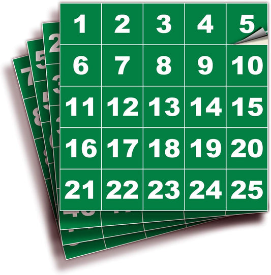 iSYFIX Green Consecutive Number Stickers – 1 to 100, 1.5-inch, 1 set – Vinyl Self Adhesive Premium Decal, Ideal for Inventory, Storage, Organizing, Boxes, Bins, Toolbox, Lockers & More, Indoor/Outdoor