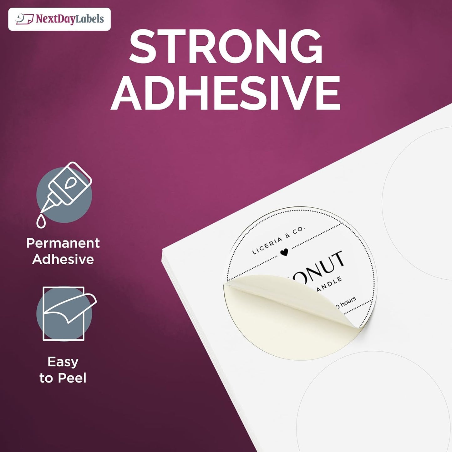 NextDayLabels - 3.33 Inch Round Stickers for Printer - Matte White Blank Laser/Inkjet Printable Circles (500 Sheets, 6 Per Sheet, 3000 Labels)