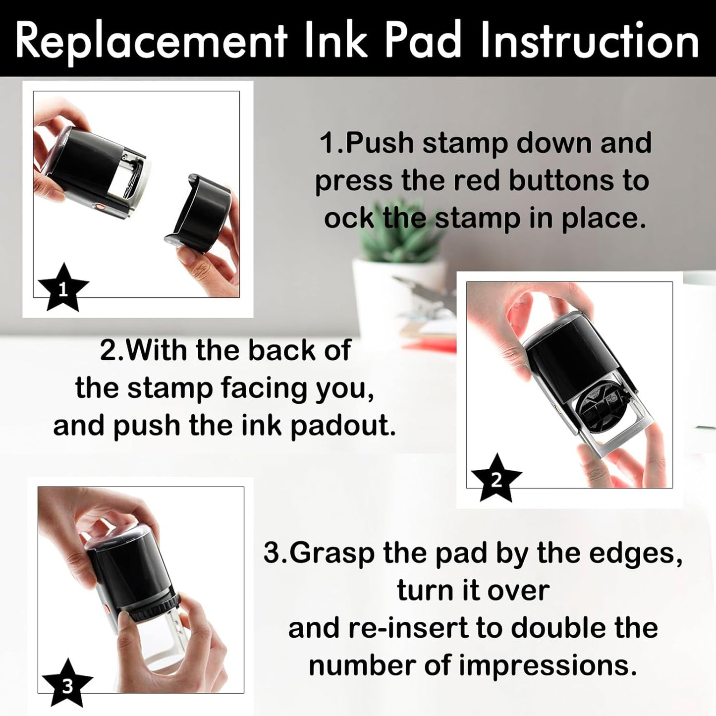 Personalized Stamp Self Inking Custom Teacher Stamper, Rubber Stamp with Text for School, Library, Office