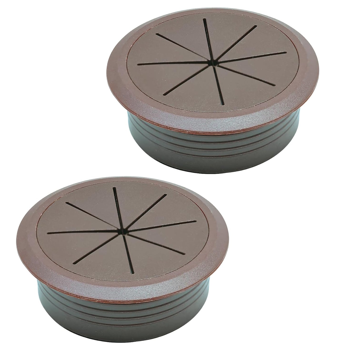 Desk Grommet 2" (50 mm), Desk Hole Cover for Cables Coffee, Cable Grommet ABS Plastic, Desk Hole Grommet for Office and Home Table Cable, Detachable & Flexible Cable Cord Organizer-2 Pcs