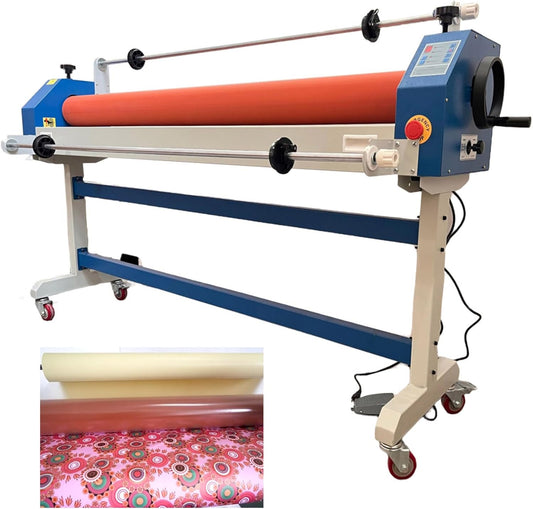 TECHTONGDA 51in Stand Wide Format Cold Laminator, Electric and Manual Cold Laminating and Mounting Machine, Vinyl Photo Film Cold Laminator with Foot Switch
