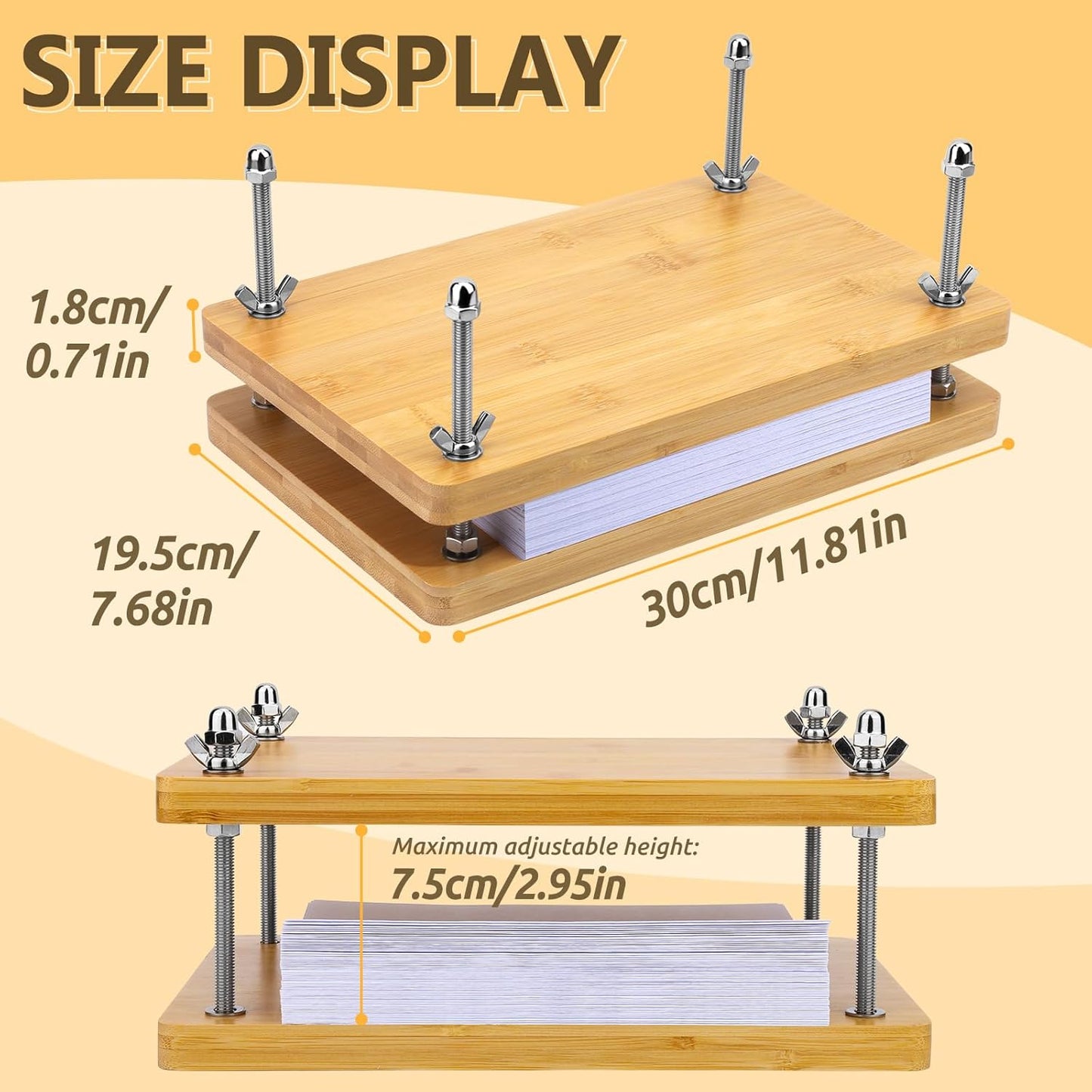 ZMAAGG Book Press, Portable Book Binding Press, Books Binding Machine, 11.8x7.6 Inch Paper Press for Craft Enthusiasts