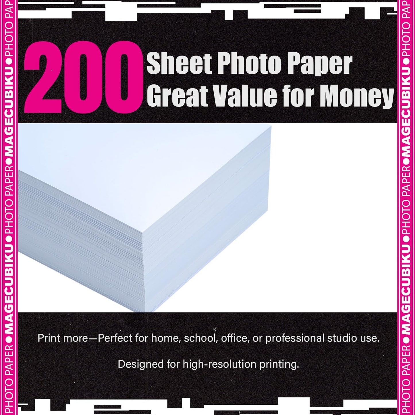 Glossy Photo Paper 5x7 Inches,200 Sheets 70 lb/258 gsm Premium Heavyweight Photographic Paper for Inkjet Printer Instant Dry Professional Postcard Picture Use Dye Ink